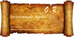 Ostermayer René névjegykártya